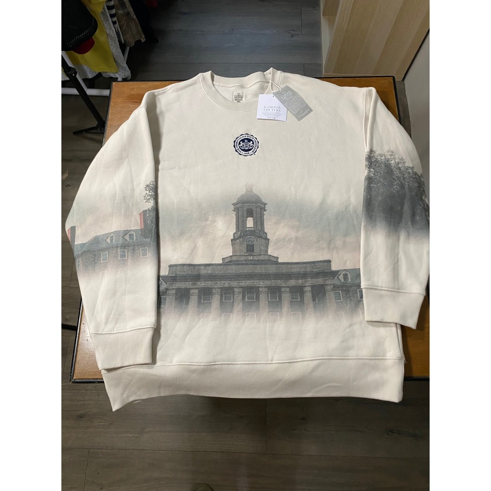 NWT Gameday Couture Penn State Sweatshirt Women XL Cream Old Main Graphic Crew